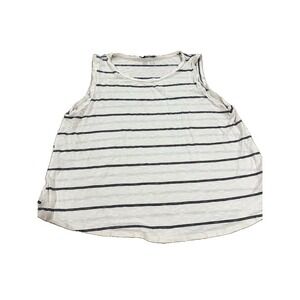 Green Envelope Los Angeles Women's L White/Blue Striped Knit Scoop Neck Tank